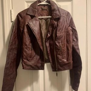 Jou Jou brown faux leather jacket